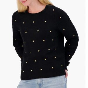 Lucky Brand Heart Studded Crewneck Sweater
